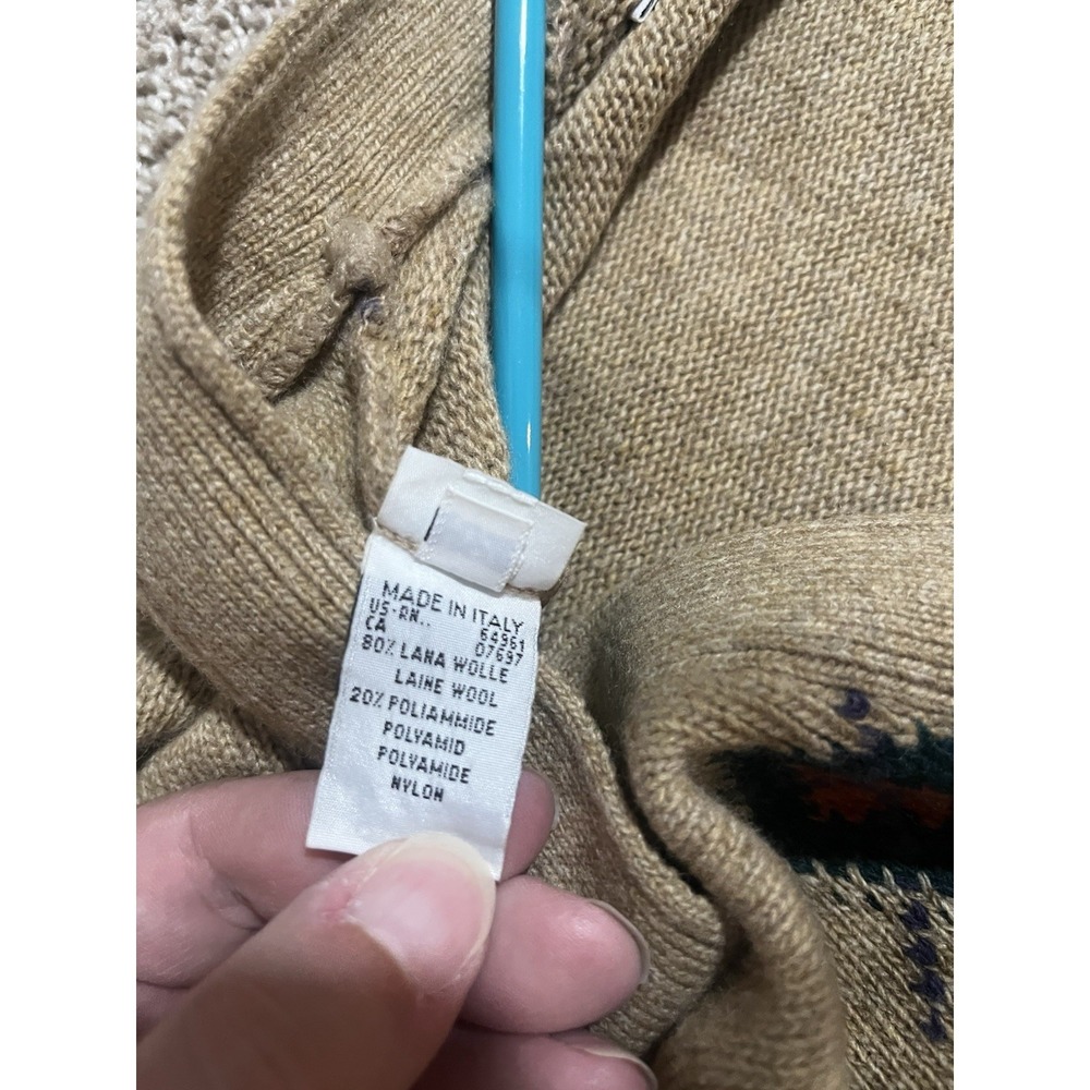 Sz 52 Vintage United Colors of Benetton patterned knit cardigan sweater women's - Picture 5 of 8